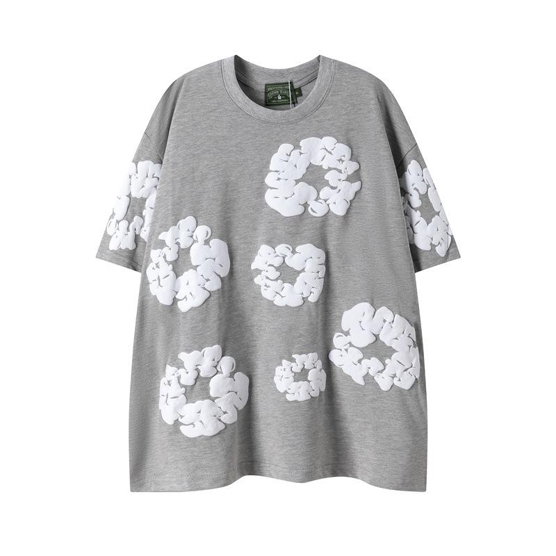 Джинсовые слезы Капок Пена Принт Американский стиль Комплект из толстовки и спортивных штанов для пары