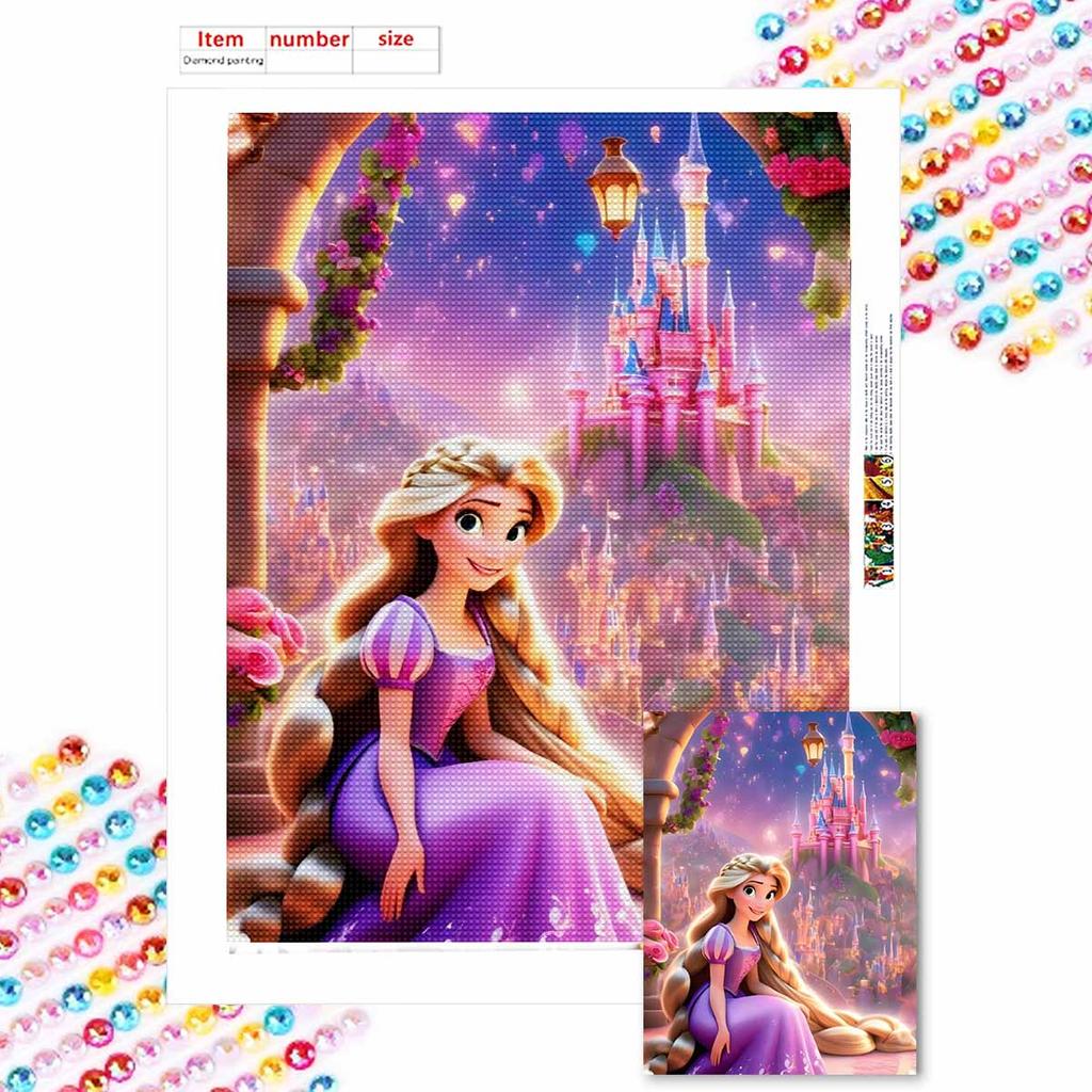 Full Round Diamond Painting Beautiful Princess Art Rhinestone Picture Mosaic DIY 5D Cross Stitch Embroidery Home Decoration