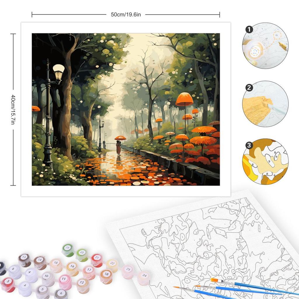 Рамка для рисования по номерам, садовый пейзаж для взрослых, наборы для поделок, рисование по номерам, ручная работа для домашнего декора, 40x50 см