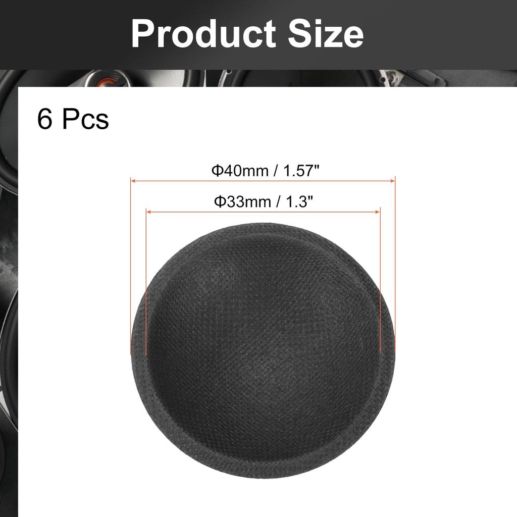 uxcell 6pcs Speaker Dust Cap 40mm/1.6" Outer Diameter Dome Paper Cap Subwoofer Coil Cover Cap Speaker Decoration Accessories Repair
