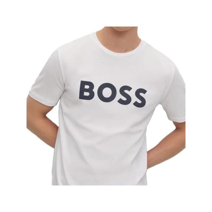 T shirt Boss - Homme Boss - jersey - Boss Blanc - Coton - Vetement Boss