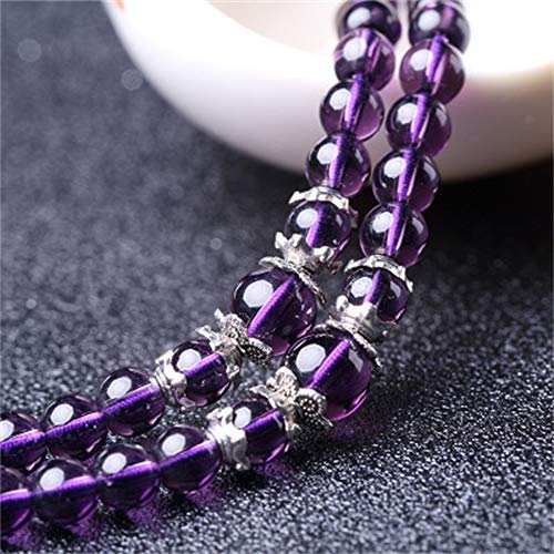 Браслет из аметиста Gebosi, камень февраля, удачный союз, бусина-хранитель, амулет удачи, камень силы, браслет из натурального камня с аметистом 6 мм