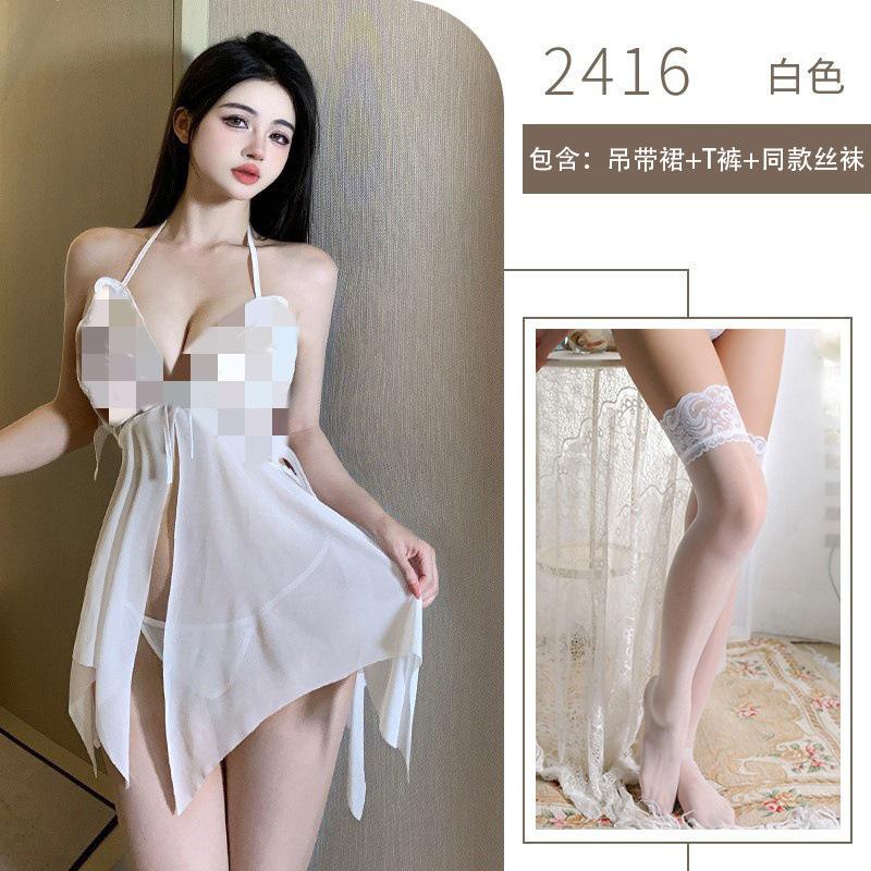 Sexy lingerie pure perspective mesh sexy suspender lace hot fun