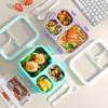 Bento Lunch Box Leak Proof 3 Compartments Portable Food Storage Box for Kids School Office Outdoor Picnic