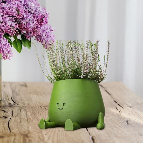 Счастливое лицо, горшок для цветов из смолы, гитара, приятель, сидящая мультяшная фигурка, суккулентный горшок для рабочего стола, кактусы, комнатные растения