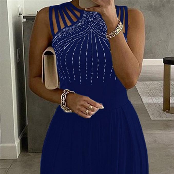 Новый сексуальный тонкий комбинезон без рукавов больших размеров, свободный полый плиссированный комбинезон с широкими штанинами