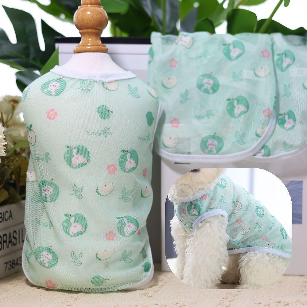 Милый мультяшный тонкий жилет для домашних животных, летняя дышащая сетчатая одежда для щенков для кошек, собак, кошек, одежда для маленьких собак