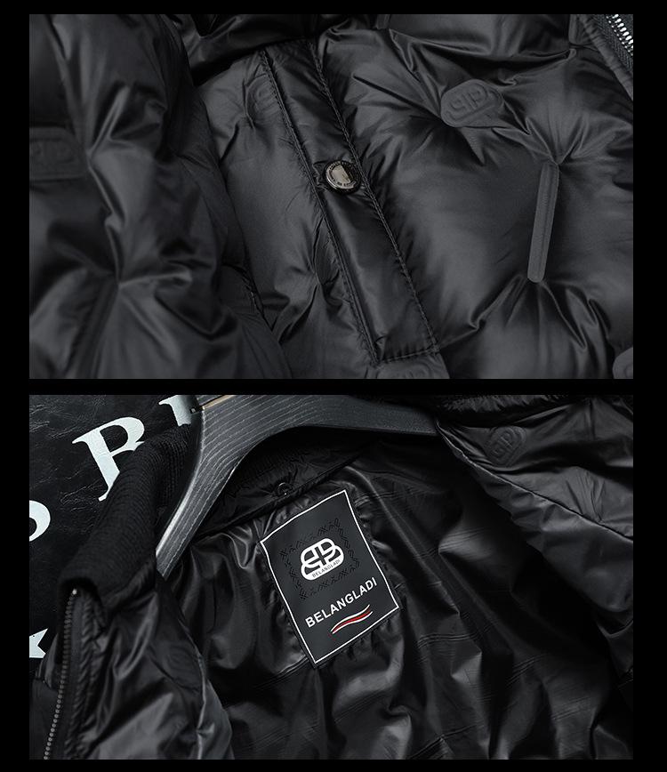 Европейская съемная воротник Темно-цветочный пуховик - Зимний модный тренд 2025 года для мужчин