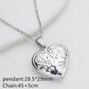 Stainless Steel Silver & Gold Women's Heart Photo Frame Locket Necklace