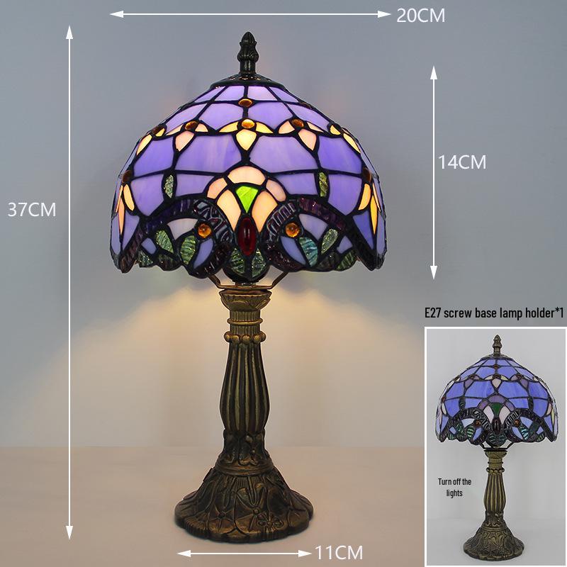 Tiffany Vintage Stained Glass Table Lamp for Bedside or Cafe