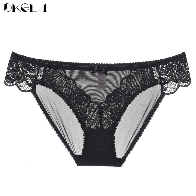 DKGEA Сексуальные трусы с низкой талией, прозрачные кружевные трусики, женское нижнее белье