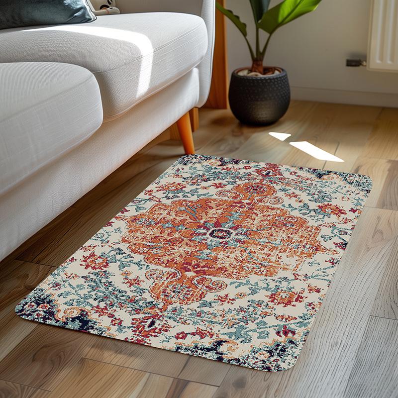 1pc Rug Colorful Bohemian Style 3D Printed for Floor Decoration Soft Non-slip Rug Entrance Mat Home Living Room Bedroom Ornament