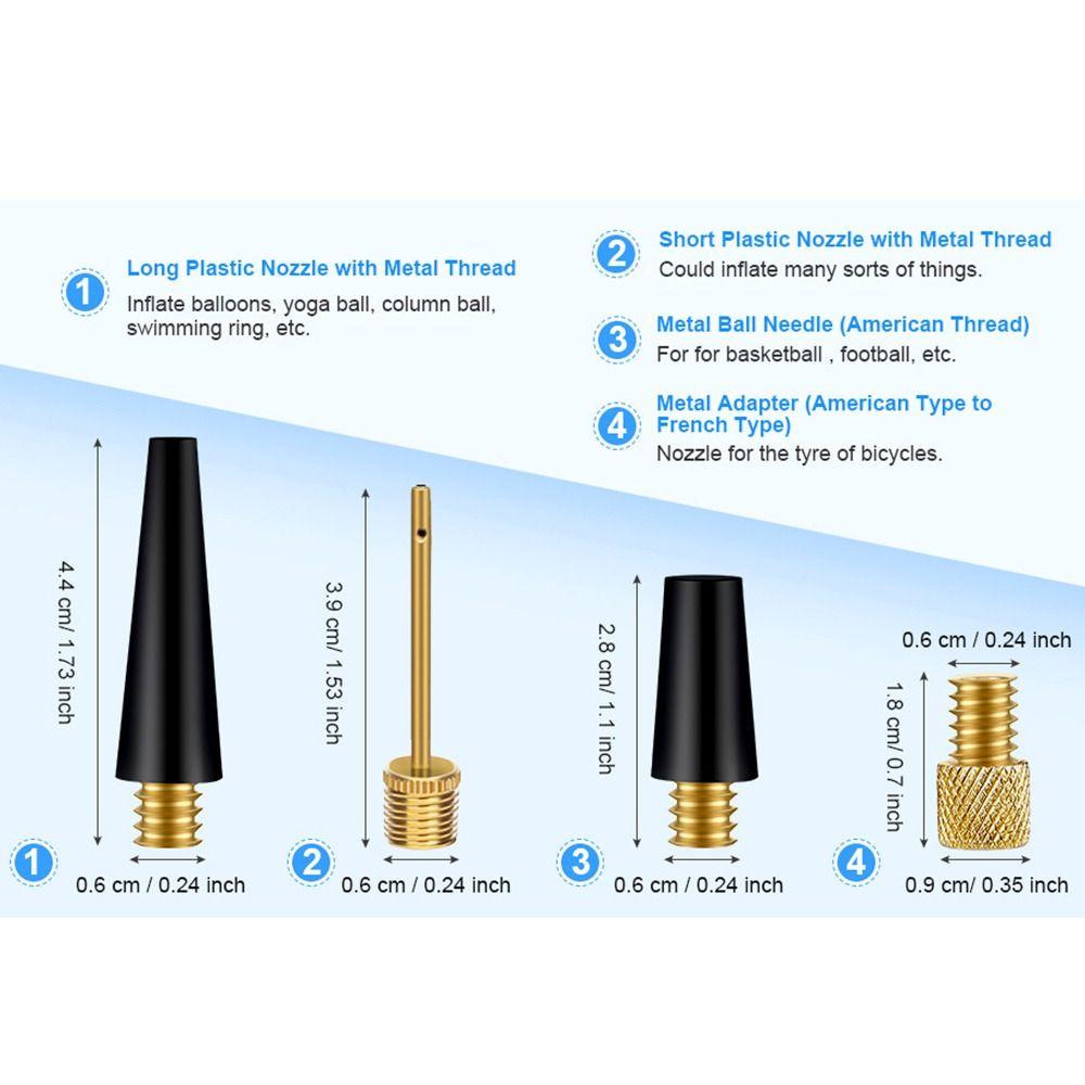 3/4 шт./комплект портативный комплект для накачивания мячей насадка для накачивания шин велосипед/мяч