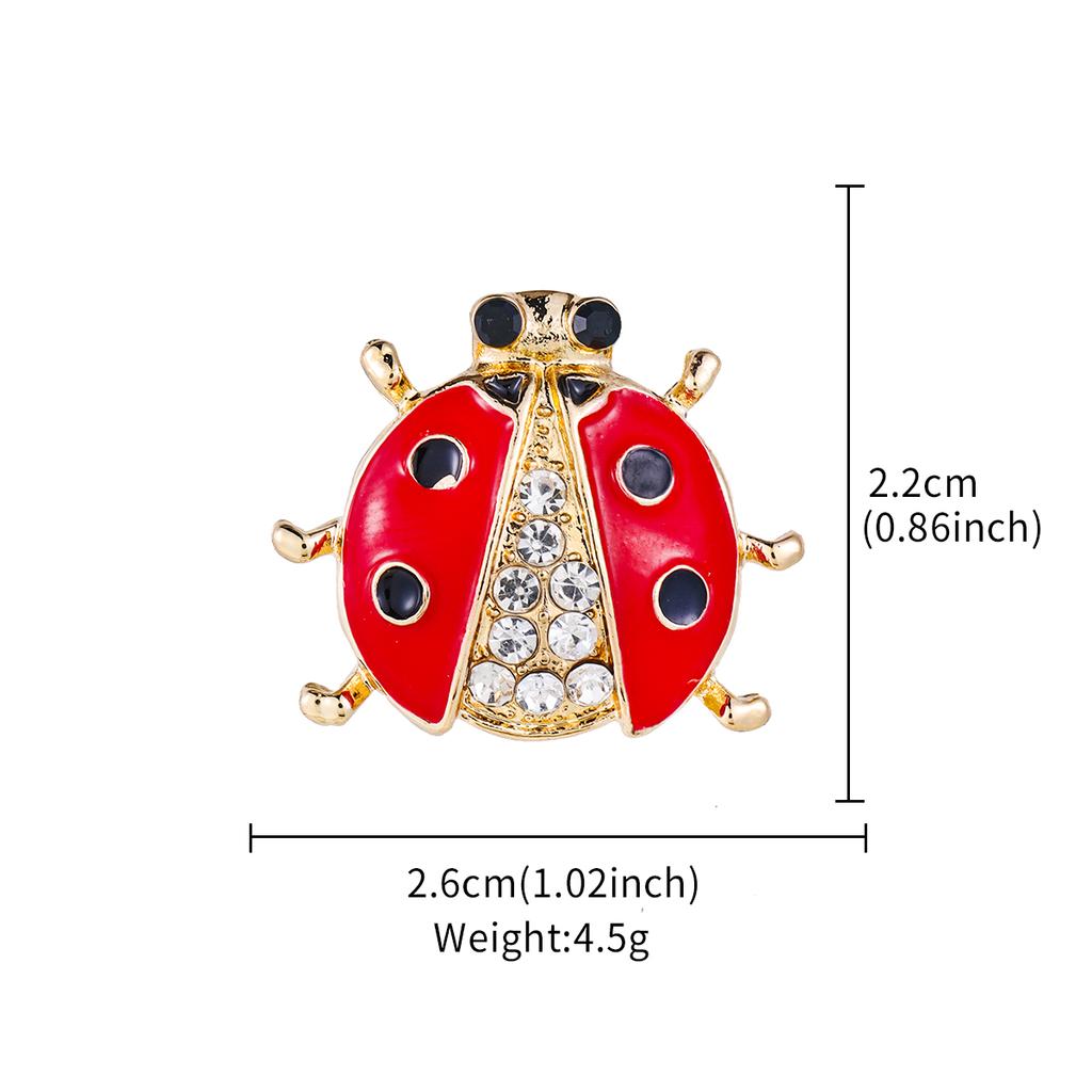 Weiman Red Insect Ladybug Brooches Luxury Women Fashion Rhinestone Crystal Gold Plated Alloy Customize Designer Brooch Pins