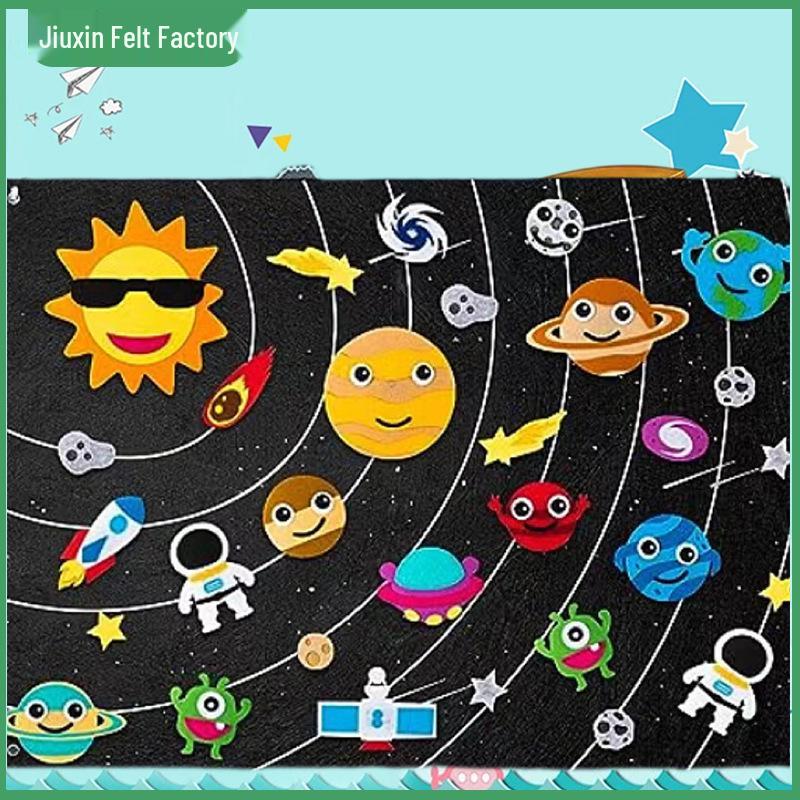 Развивающая фетровая доска для детей - Мультяшные наклейки на стену для детского сада