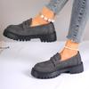 Large Size Sponge Cake Thick-soled Feet Casual Single Shoes Solid Color Fashion Lazy Shoes Spring and Autumn