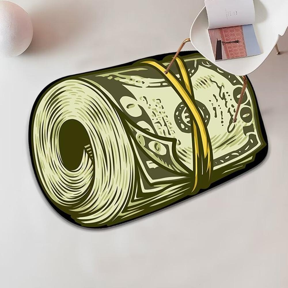 VIKAMA Модный коврик для пола с принтом купюр доллара США - Уникальный дизайн, Персонализированный, Противоскользящий, Декоративный ковер для дома