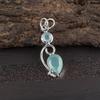 Кулон из аквахалцедона, Ювелирное изделие из стерлингового серебра 925 пробы, Кулон с драгоценным камнем, Подарок для нее, Изящное ювелирное изделие ручной работы