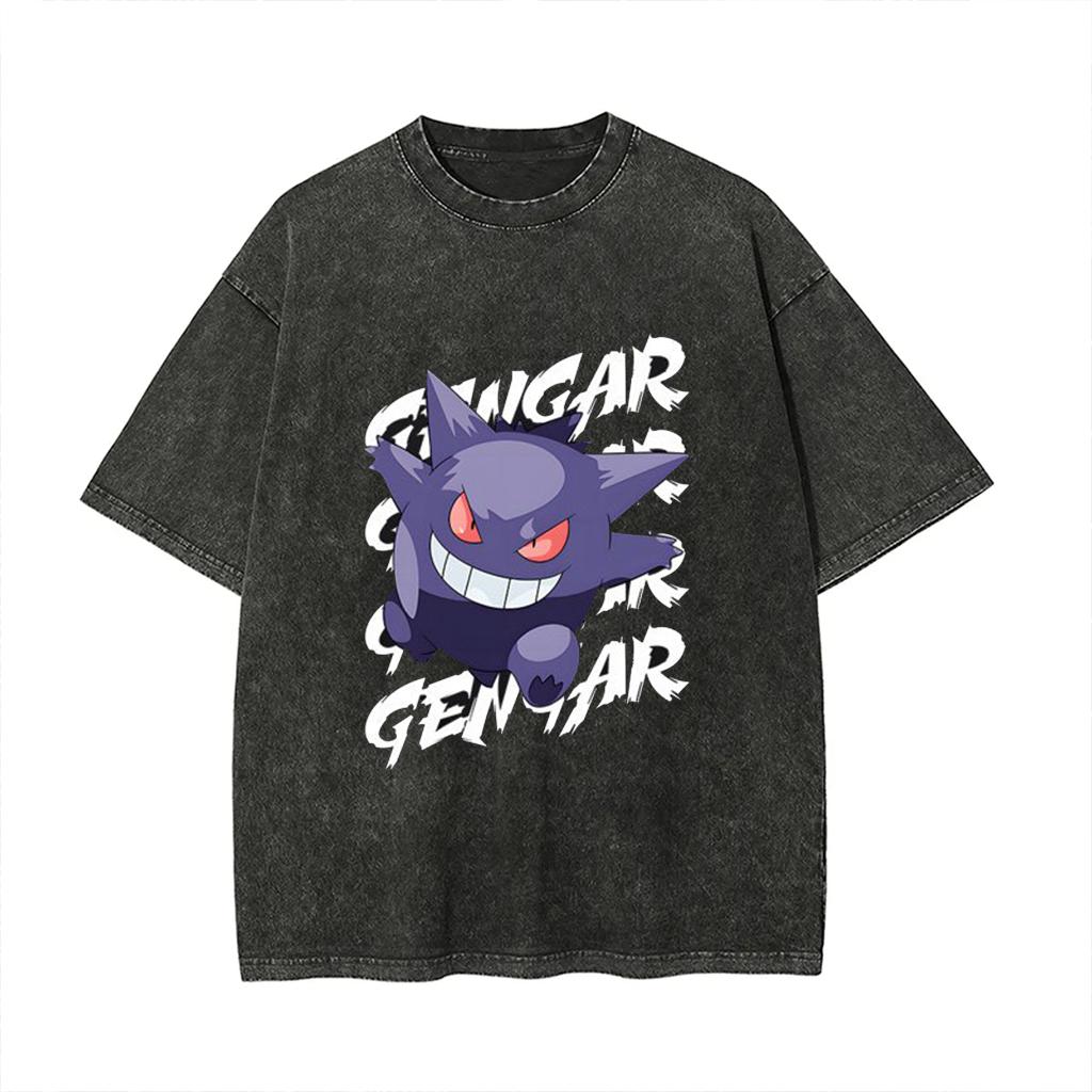 Oversized Pokemon Vintage Wash T-Shirt Man Women Y2k 2026 Unisex Harajuku Graphic Tee Short Sleeve Tee Loose Casual Tops Summer