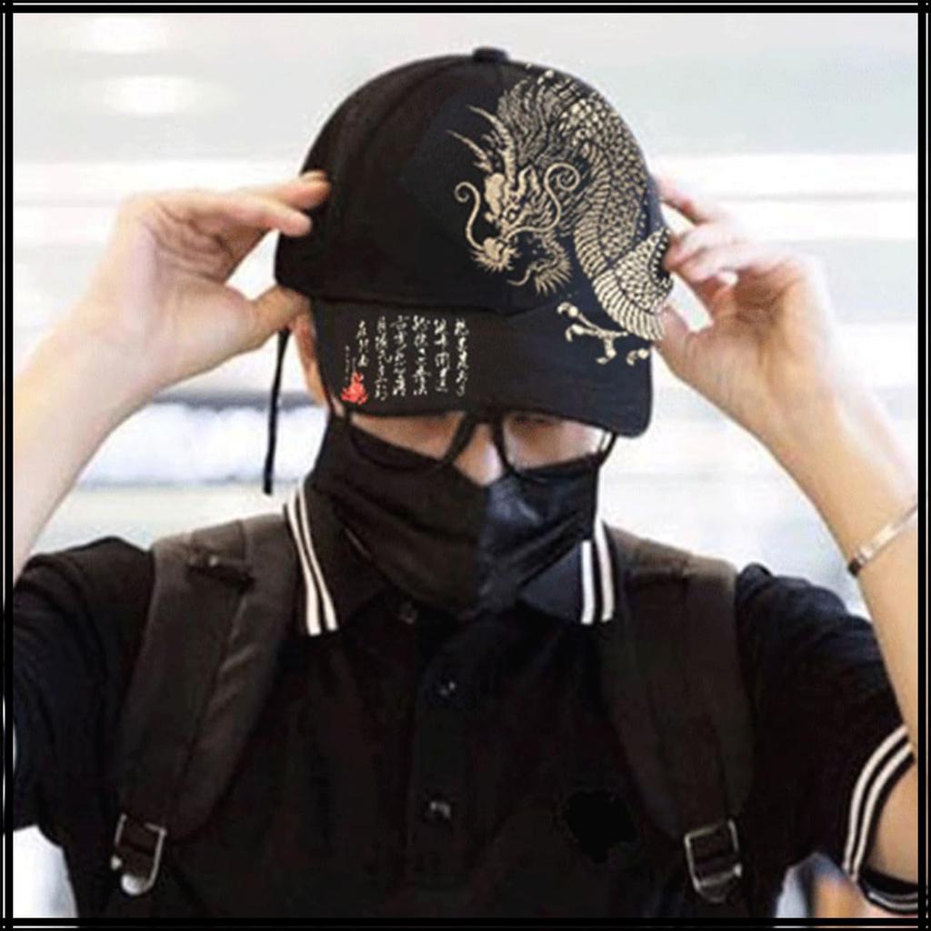 Hat Cap Dragon Cool Outdoor Casual Fashion CZ278 [White Fang] Men's (Black)