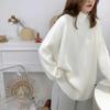 High Pullover Neck Women Sweater Autumnwinter Solid Long Sleeve Loose Winter Bottom Knit Sweater Pullover Female Tops