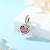 Оригинальные шармы из стерлингового серебра 925 пробы, медные шармы, подвески в виде сердечек любви, бусины, подходят для браслетов, ожерелий, женские, с цирконом, подарок на День святого Валентина