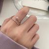 Three-Dimensional Design Sense Rose Open Ring Student Cold Wind Flower Line Ring Trendy Girl