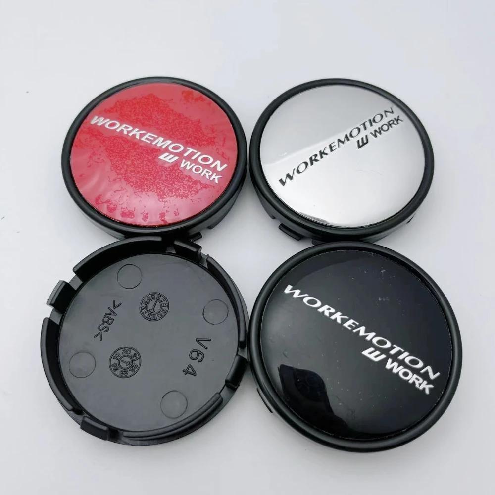 4pcs JDM W Work Emotion Logo Badge Car Wheel Center Caps O.D 64MM I.D 61MM Rim Hubcaps Cover Wheels Hub Cap Replace Accessories