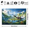 Реалистичный Гобелен с Динозаврами, 150x130 см, Декор Стены с Доисторическим Водопадом и Горной Стеной для Комнаты Мальчика и Дня Рождения