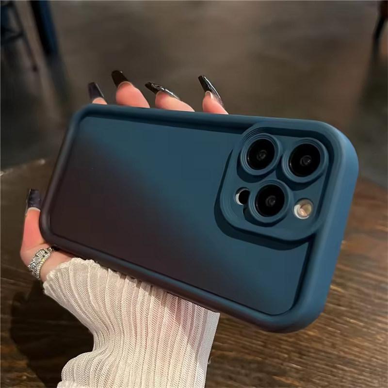 Градиентный жидкий силиконовый мягкий чехол для телефона iPhone 16 15 14 13 12 11 Pro Max Plus Candy Color противоударный утолщенный бампер