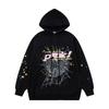 Sp5der Hoodie Unisex Oversized Cotton Pullover With Foil Letter Print Fall Casual Streetwear