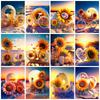Алмазная картина Полная вышивка Подсолнух Велосипед Домашний декор Вышивка Мозаика Закат Морской пейзаж Кристалл Наклейка на стену