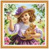 Full Round/Square 5D Diy Diamond Painting Cute Little Girl Diamond Embroidery Full Lay Cross Stitch Kits Home Decor Handmade Gift