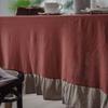 Vintage Ruffle TableCloths for Rectangle Cotton Flounces Table Cover for Kitchen Wedding Banquet Tabletop for Parties Christmas