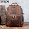Vintage Men's Genuine Leather Backpack Classic Outdoor Travel Bag Large Capacity Crazy Horse Leather