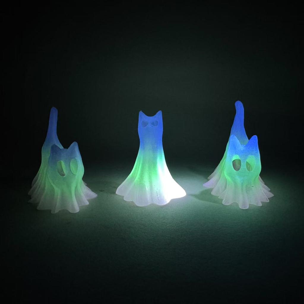 Glow-in-the-Dark Cat Figurines - Unique Plastic Decor for Office & Home, Best for Christmas, Perfect for Thanksgiving Home Decor