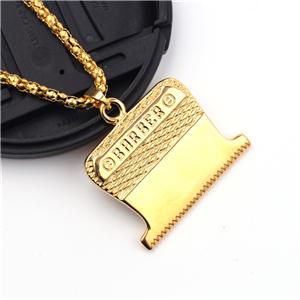 Fashion Razor Blades Pendant Necklaces Men Jewelry Male Shaver Shape Necklaces & Pendants Barber Shop Necklace for Male Boys