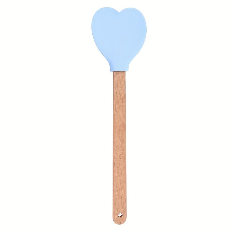 1PC Silicone Scraper, High Temperature Resistant Cream Spatula, Cake Stirring Tool, Household Baking Utensils, Food Grade Heart-shaped Jam Scraper