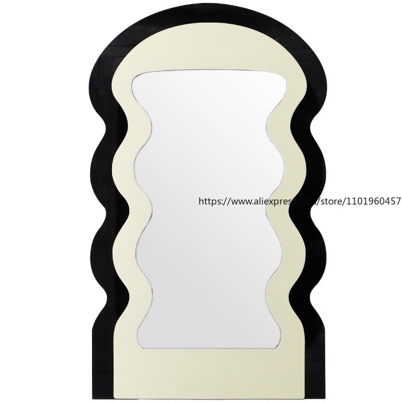 Nordic Ins Style Wave Desktop Makeup Wall Mirror Bathroom Bedroom Entrance Decoration Irregular Shaped Mirror