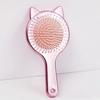Новая расческа для волос Kawai Cat Pattern, черный, розовый, милый мультфильм, массажная расческа на воздушной подушке, жесткая щетка для волос, однотонные парикмахерские аксессуары для волос