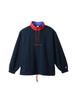 Sweatshirt Long Sleeve Half Zip Sweatshirt Fleece Color Scheme Script Logo Embroidery Navy M [Champion] C3-R002 Men's