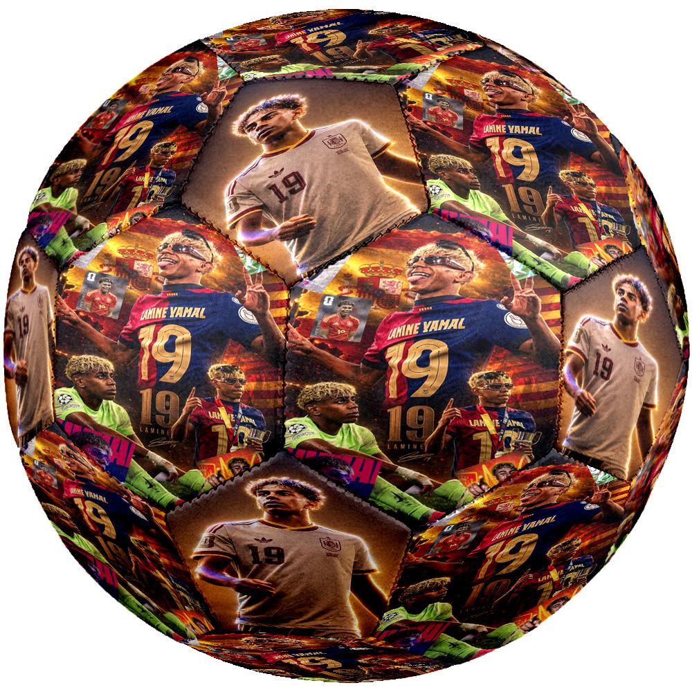 Lamine Yamal's Spain's Soccer Star Celebration Soccer Ball Size 5 Football Machine Sewn Indoor/Outdoor Training and Matches