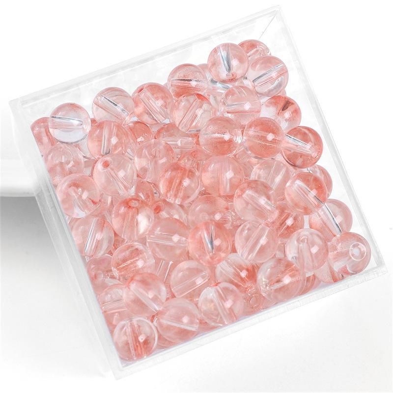 Комплект браслетов из бисера Summer Jelly Gold Glitter: Двойные стеклянные круглые бусины и полусахарные пузырчатые бусины