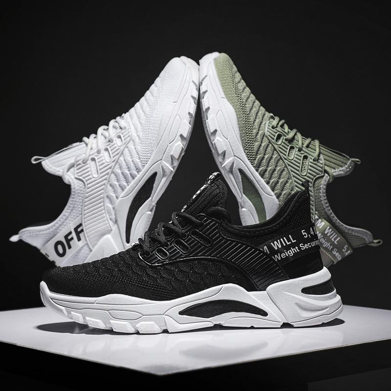 New Men's Shoes 2025 Autumn Breathable Korean Version Casual Shoes Fashion Student Tide Shoes Flying Woven Sports Shoes Men's Men's Transport