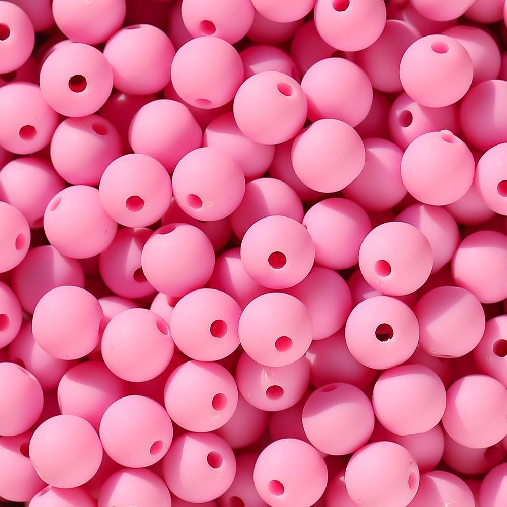 6/8 мм матовые акриловые бусины цвета конфет - матовые однотонные, круглые с прямым отверстием для самодельных украшений.