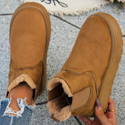 Модные женские ботинки, удобная хлопковая подкладка, однотонный дизайн, пенни-лоферы, стандартный носок, плоская подошва