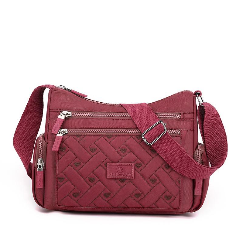 Осенняя большая сумка многоотделенческая женская сумка через плечо креативная ромбовидная стежка сумка кроссбоди большой вместимости нейлоновая ткань женская сумка