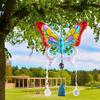 Butterfly Wind Chime Ornament Home Pastoral Style Colorful Printed Butterfly Double Layer Crystal Ball Bell Ornament
