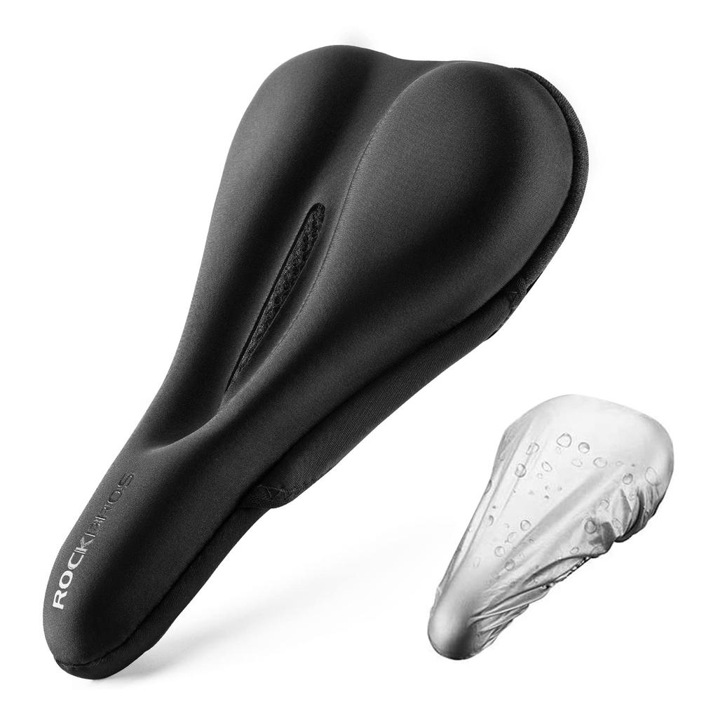 ROCKBROS Bicycle Saddle Cover with Memory Foam Extra Stays In Waterproof for Road Mountain and Cross Includes Tail Light Cushion, Thick, Comfortable,