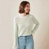 KEMENG BOKA Women's Autumn Winter Striped Color Block Cashmere Sweater